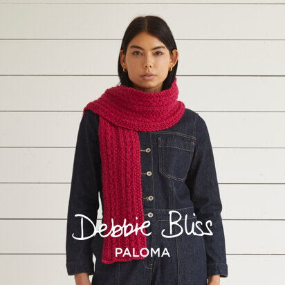 Super Chunky Scarf - Free Knitting Pattern for Women in Debbie Bliss Paloma