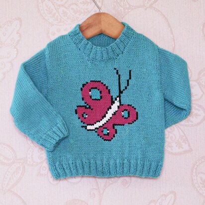 Intarsia - Butterfly Chart - Childrens Sweater