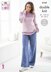 Ladies Sweater in King Cole Finesse Cotton DK - P6164 - Leaflet