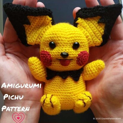 Pichu crochet pattern, Amigurumi Pichu pattern, Amigurumi toys pattern