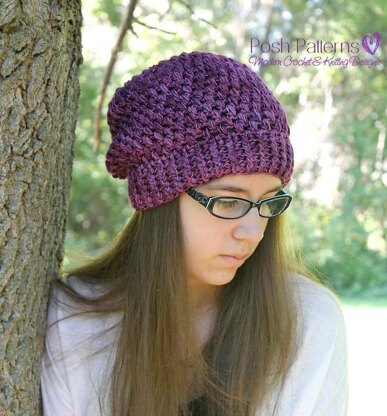 Puff Stitch Slouchy Hat Crochet Pattern 378