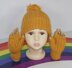 Toddler Child Aran F.Rib Bobble Beanie & Gloves