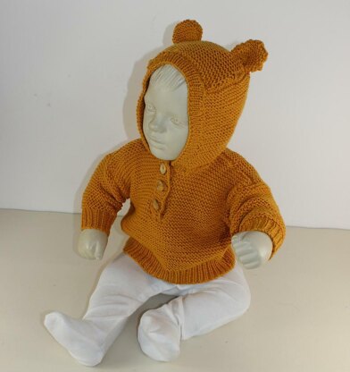 Baby Teddy Bear Hoodie Knitting pattern by madmonkeyknits LoveCrafts