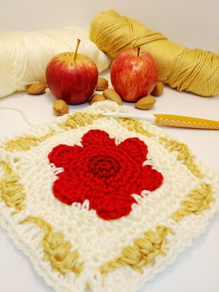 Poppy and Corn Granny Square