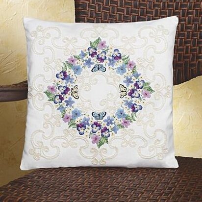 Janlynn Floral Fantasy Pillow Embroidery Kit - 35.5 x 35.5 cm