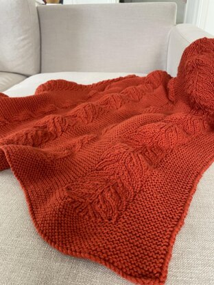 Reversible Cable and Lace Baby Blanket BJ87