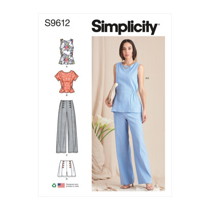 Simplicity Misses' Tops, Pants and Shorts S9612 - Sewing Pattern