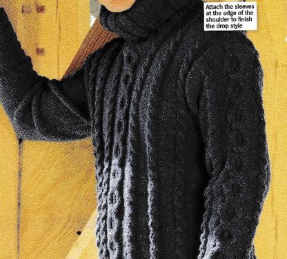 Cable Circles Roll Neck Jumper