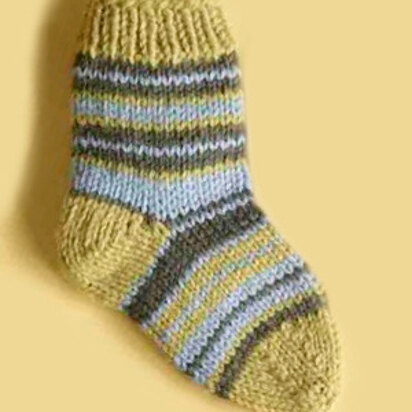 Knit Child's Striped Socks in Lion Brand Wool-Ease - 70290A