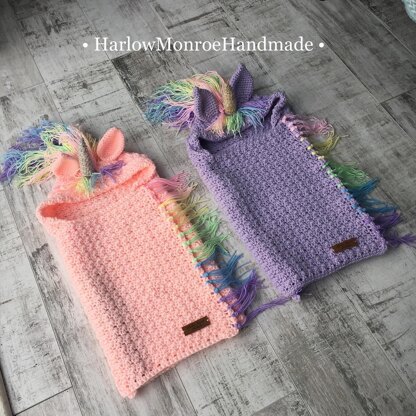 Free hooded unicorn online blanket pattern