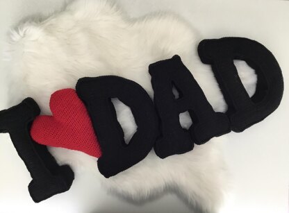 I Love DAD Letter Pillows