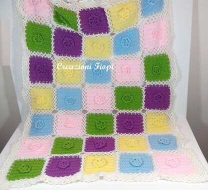 Squares Rainbow Blanket baby