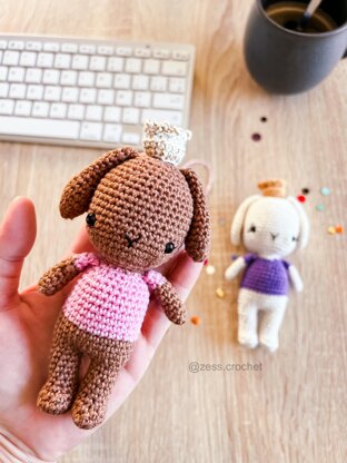 MOLLY CROCHET PATTERN in English by Zess - crochet tutorial pdf amigurumi animal bunny rabbit princess cute easy to follow