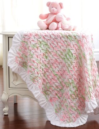 Lacy Blanket To Knit in Bernat Baby Sport