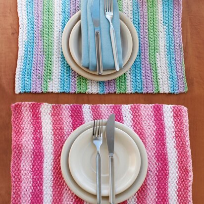 Stripes Placemat in Lily Sugar 'n Cream Stripes - knitting pattern