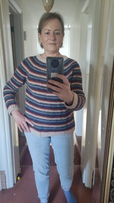 Crochet striped sweater