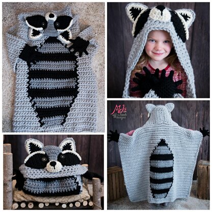 Hooded Woodland Racoon Blanket