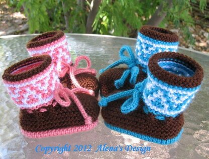 High-Top Baby Booties Brown