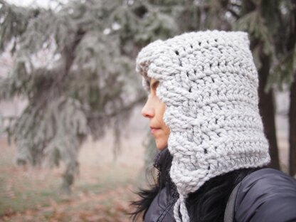 Very winter cable hood hat