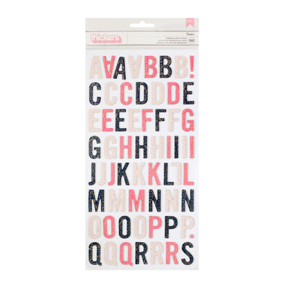Pink Paislee Thickers Moonstruck Alphabet Chipboard (130 piece)