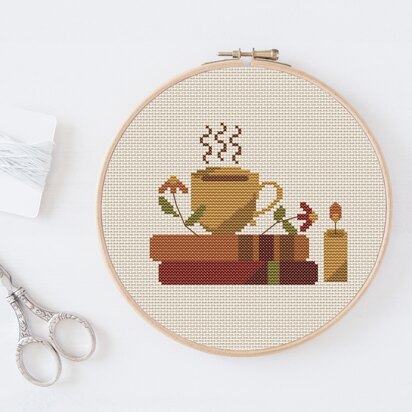 Hope and Hart - Cosy Coffee - Beginner Friendly Counted Cross Stitch Pattern