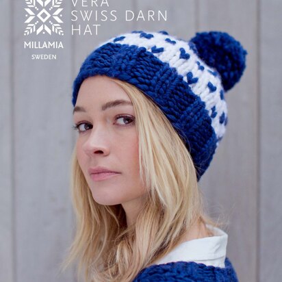 Vera Swiss Darn Hat - Knitting Pattern in MillaMia Naturally Soft Super Chunky