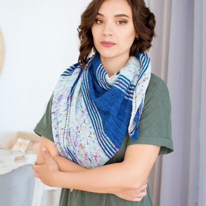 Blue Impression Shawl