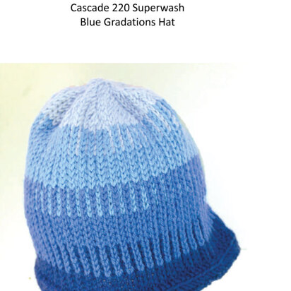 Blue Gradation Hat in Cascade 220 Superwash - W274