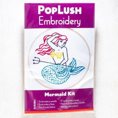 PopLush Mermaid Embroidery Kit - 5in