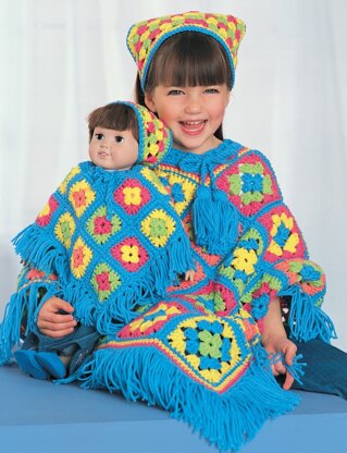 Poncho Set in Bernat Super Value