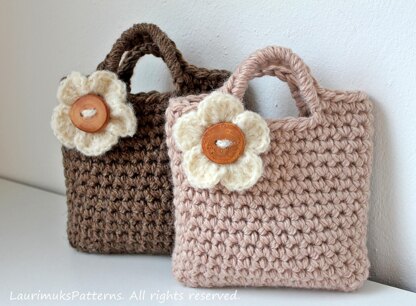 Girls crochet flower bag purse