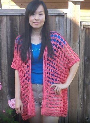 Easy One-Piece Rectangle Crochet Cardigan