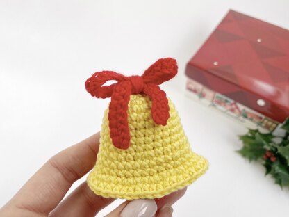 Crochet Christmas bell ornament pattern Amigurumi hanging decor