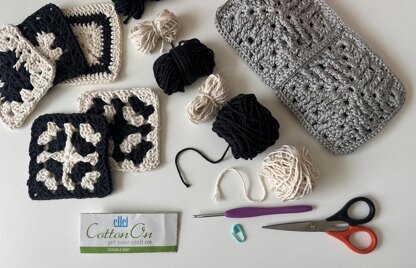 Ebony and Ivory Granny Square