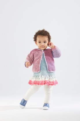 Tea Party Dress and Cardi in Lion Brand Mandala - Downloadable PDF