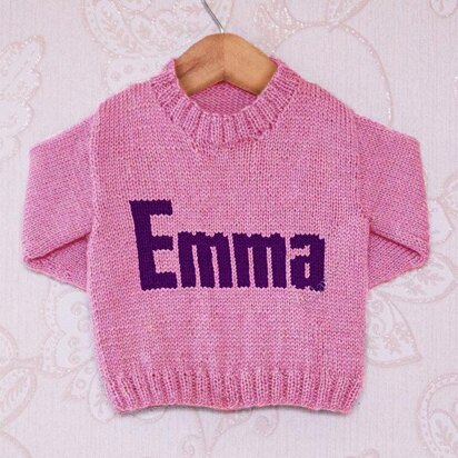 Intarsia - Emma Moniker Chart - Childrens Sweater