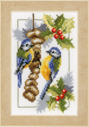 Vervaco Four Seasons Birds - Set of 4 Cross Stitch Kit - 8cm x 12cm