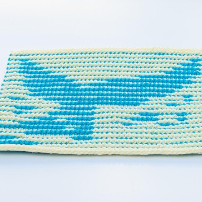 Whale Tail Design Square - knitting pattern
