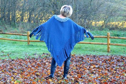 Blue Wings Poncho