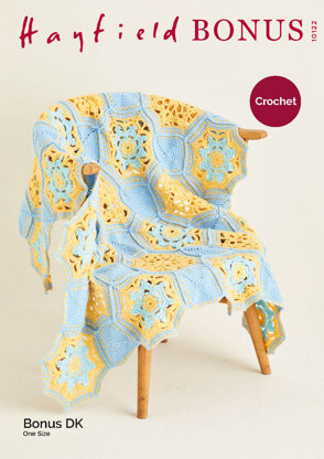 Crochet Blanket in Hayfield Bonus DK - 10122 - Leaflet