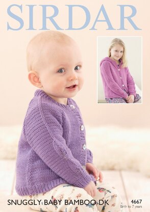 Cardigans in Sirdar Snuggly Baby Bamboo DK - 4667- Downloadable PDF