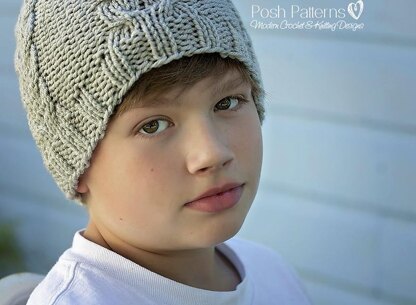 Chevron Cables Hat Knitting Pattern 388