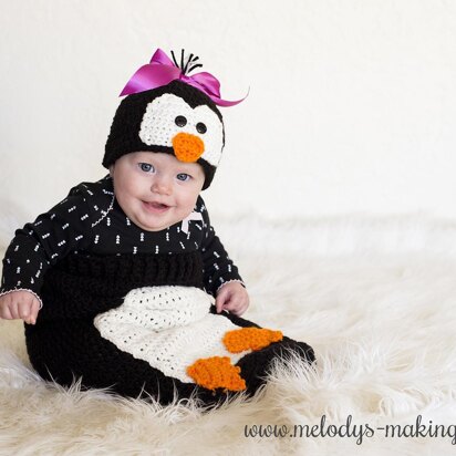 Poppy Penguin Hat and Cocoon Set ~ Crochet Version