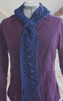 Midnight Sky Scarf and Fingerless Mittens