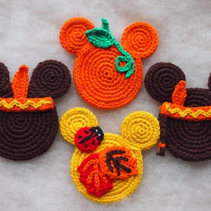 Set of 4 Autumn Mickey Mouse Ornaments