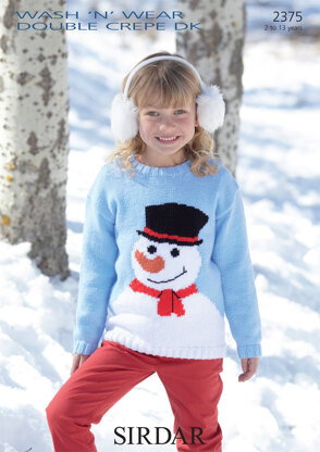 Snowman Sweater in Sirdar Wash 'n' Wear Double Crepe DK and Country Style DK - 2375 - Downloadable PDF