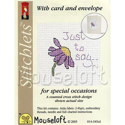 Mouseloft Just To Say Card Occasions Stitchlets Kit Cross Stitch Kit - 100 x 125 x 12