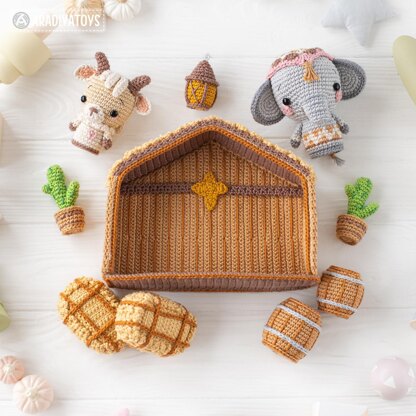 Nativity Crochet Pattern Set Stable Goatling Elephant DIY Christmas Mini Amigurumi Animal Patterns Nativity Scene (Tutorial PDF file) by AradiyaToys (Olka Novytska)