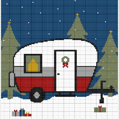 Holiday Camper Knit Pillow