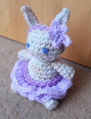 Amigurumi ballet bunny plushie crochet pattern